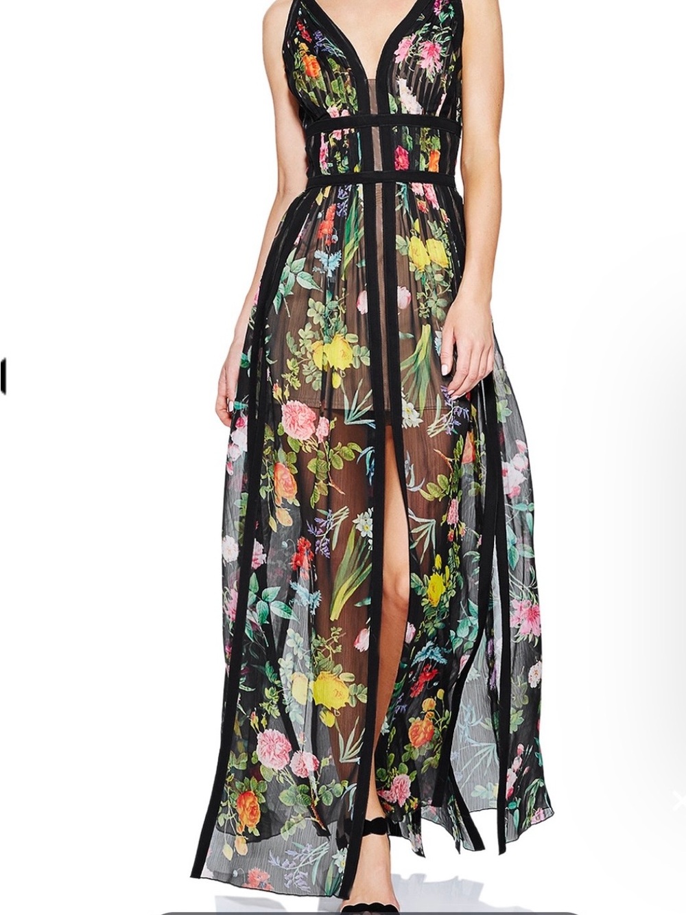Tadashi Shoji ‘ Clea’ Black Floral Gown originally $837 - Picture 5 of 11